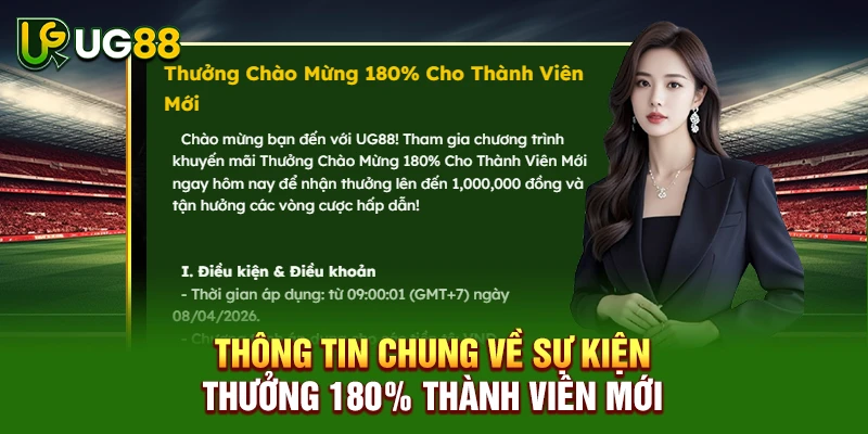 Thông tin chung về sự kiện thưởng 180% thành viên mới